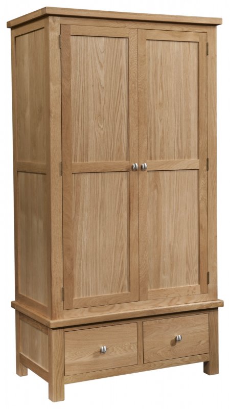 Bristol Oak double wardrobe on drawers