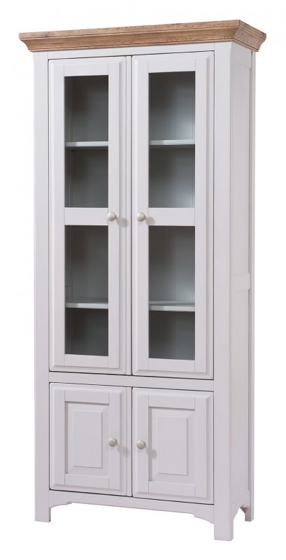 Fleur grey painted 2 door glazed cabinet