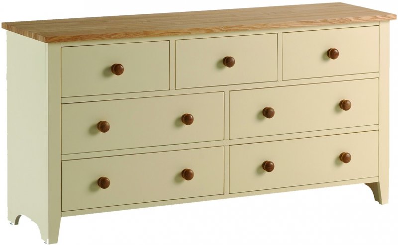 Jersey Jersey ivory paint 3 over 4 wide chest of drawers