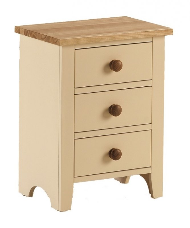 Jersey ivory paint 3 drawer bedside