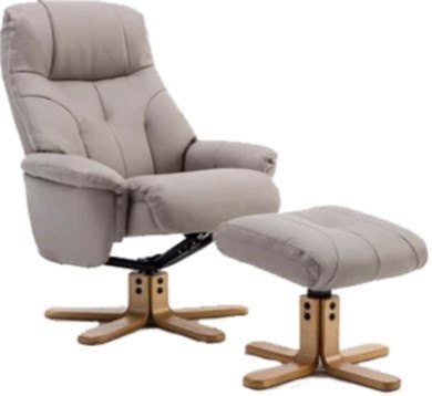 Corsica Chair & Footstool - Pebble
