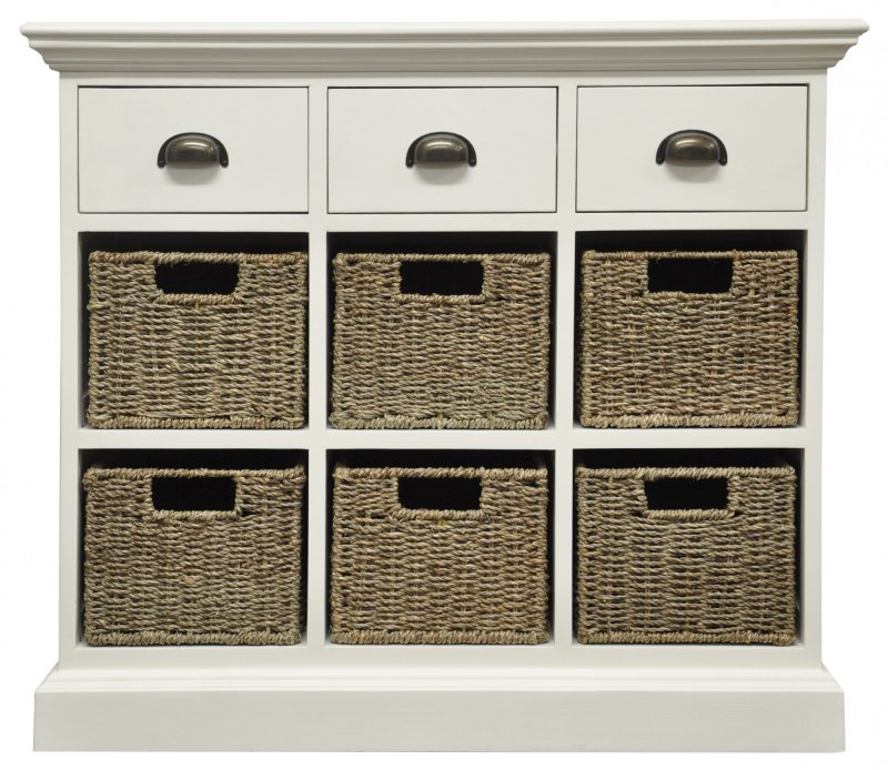 Basket Collection 3 Drawers Over 6 Baskets - 3 Rows High