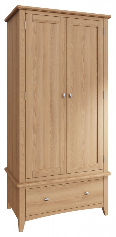 Omega Natural double wardrobe on drawer