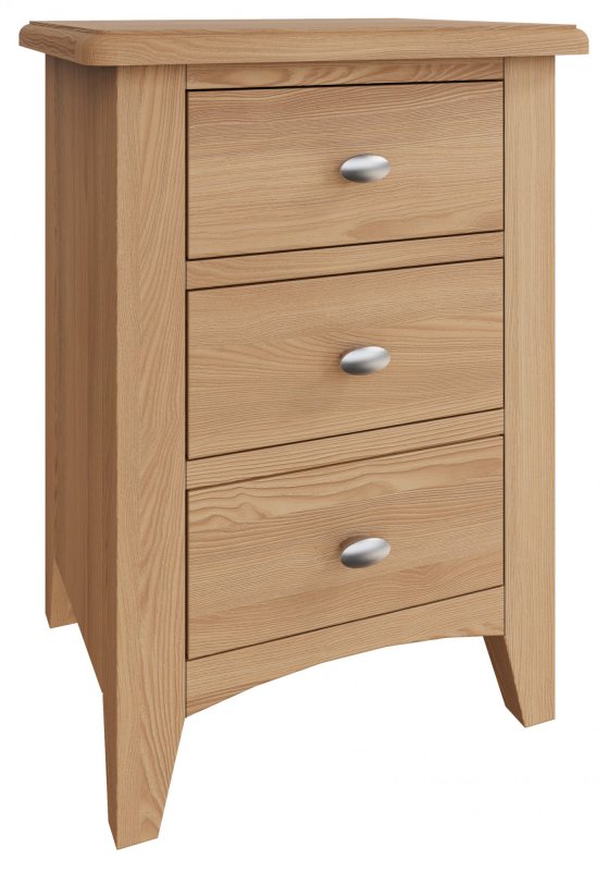 Omega Natural 3 Drawer Bedside