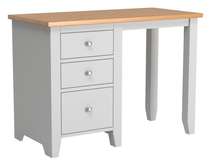 Jersey Jersey grey paint single pedestal dressing table