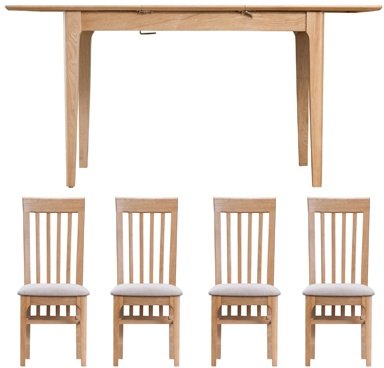 Borg Dining Table with 4 Fabric Seat Chairs