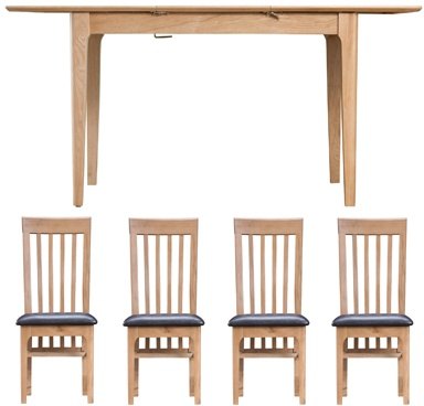 Borg Borg Dining Table with 4 PU Seat Dining Chairs