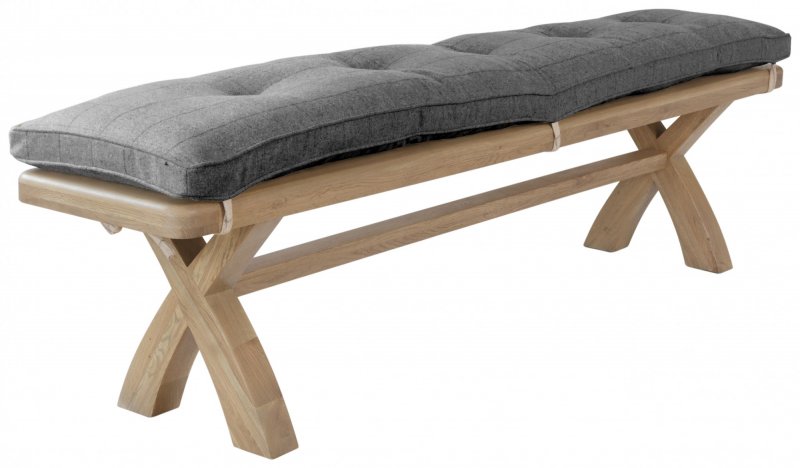 Bergen 2m Bench Cushion Grey Check (Cushion Only)