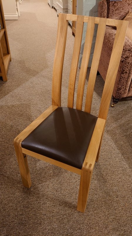 #ercol Bosco Dining Chair (Brown PU Seat)