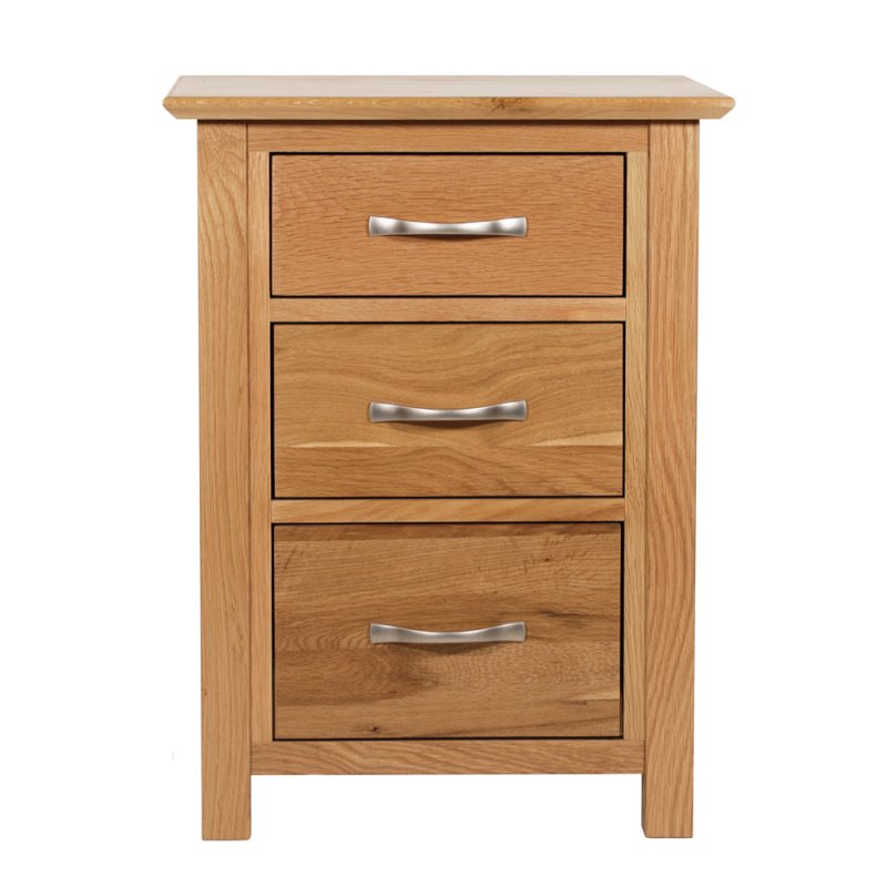 Lisbon Oak 3 Drawer Tall Bedside