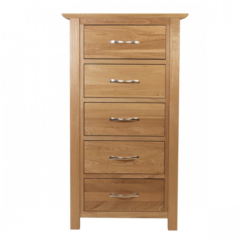 Lisbon Oak 5 Drawer Welly