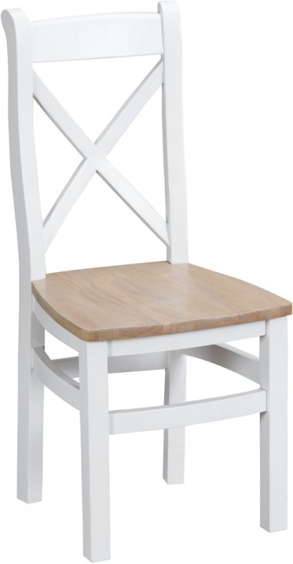 Newlyn Newlyn Cross Back Chair Wooden (White Finish)
