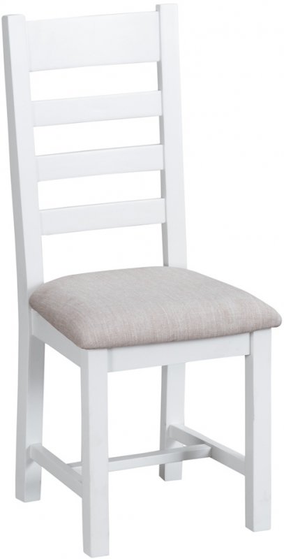 Newlyn Newlyn Ladder Back Chair Fabric (White Finish)