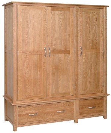 Lisbon Oak Triple Wardrobe on Drawers