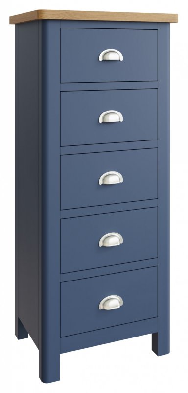 Sigma Blue 5 Drawer Narrow Chest