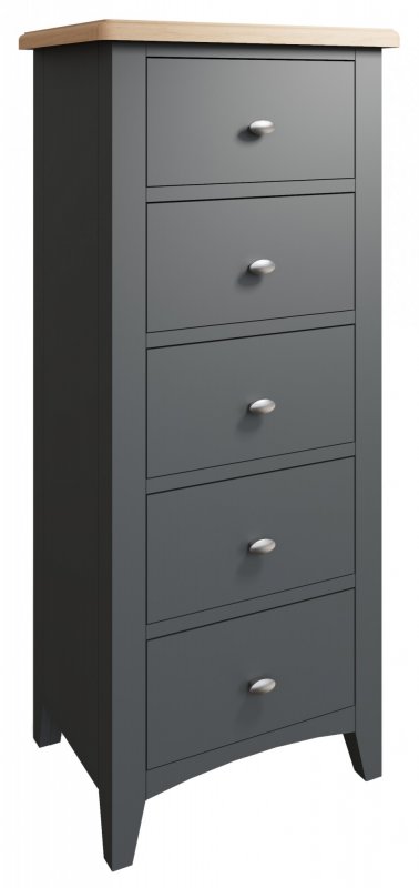 Omega Grey 5 drawer narrow chest