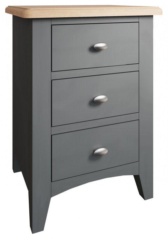 Omega Grey 3 Drawer Bedside