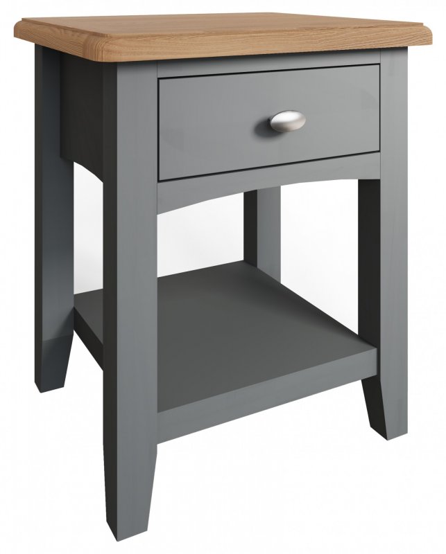 Omega Grey 1 Drawer Lamp Table