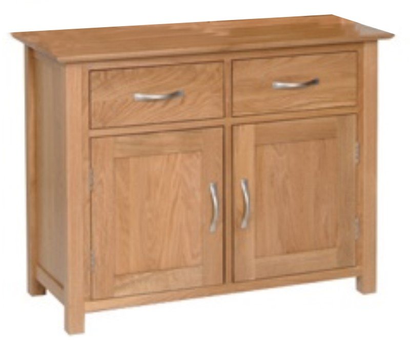 Lisbon Oak small 2 Drawer 2 Door Sideboard