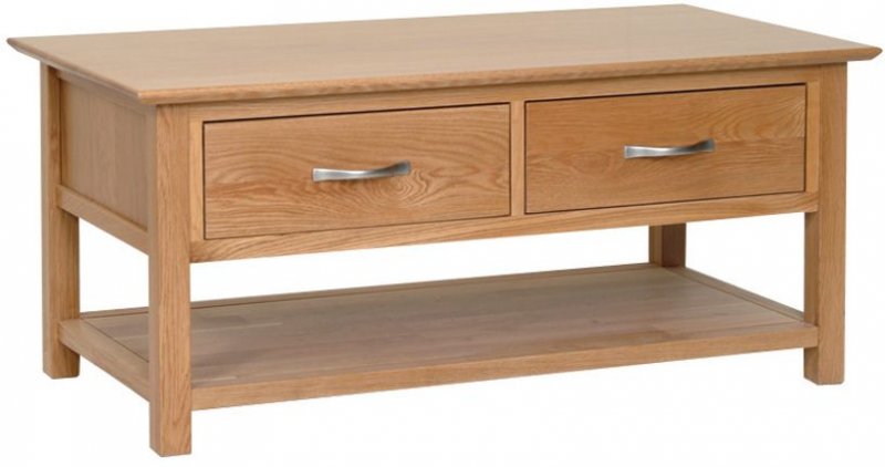 Lisbon Oak Coffee Table/2 Drawers