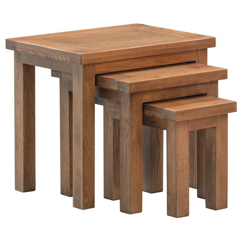 Bristol Rustic Oak Nest of Tables