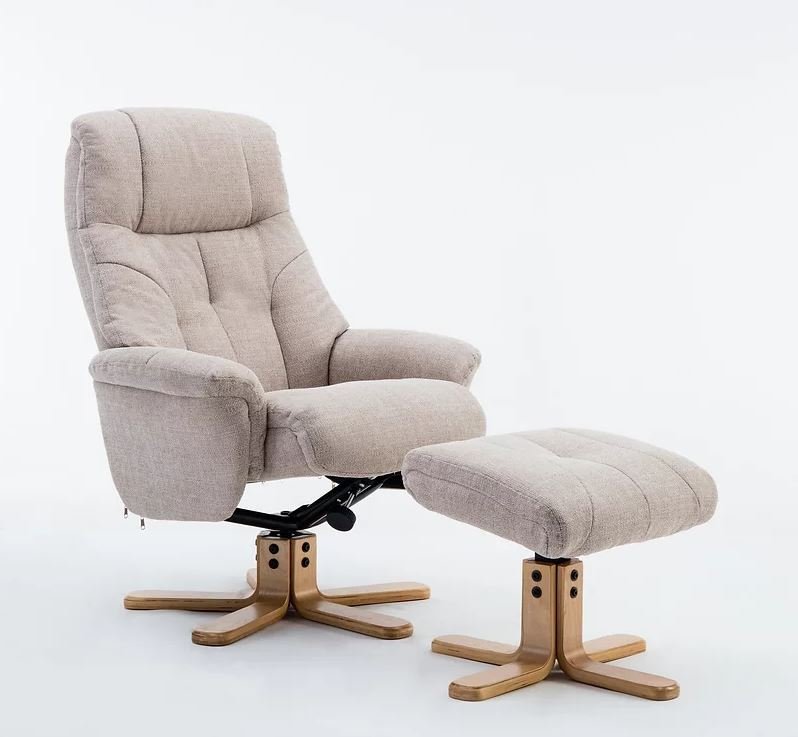 Corsica Chair & Footstool - Wheat - HOME ASSEMBLY
