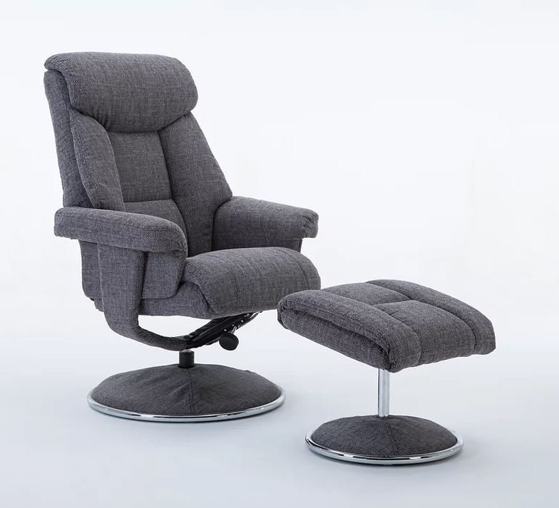 Castile Chair & Footstool - Grey Fabric - HOME ASSEMBLY