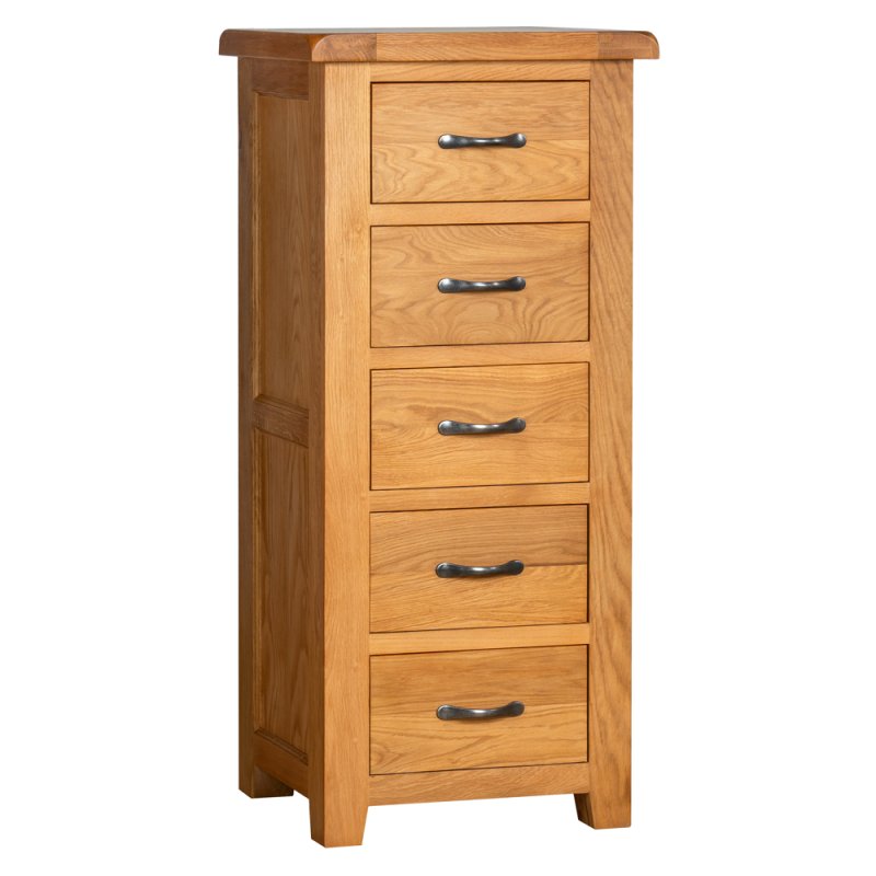 Oaken 5 Drawer Tallboy Chest