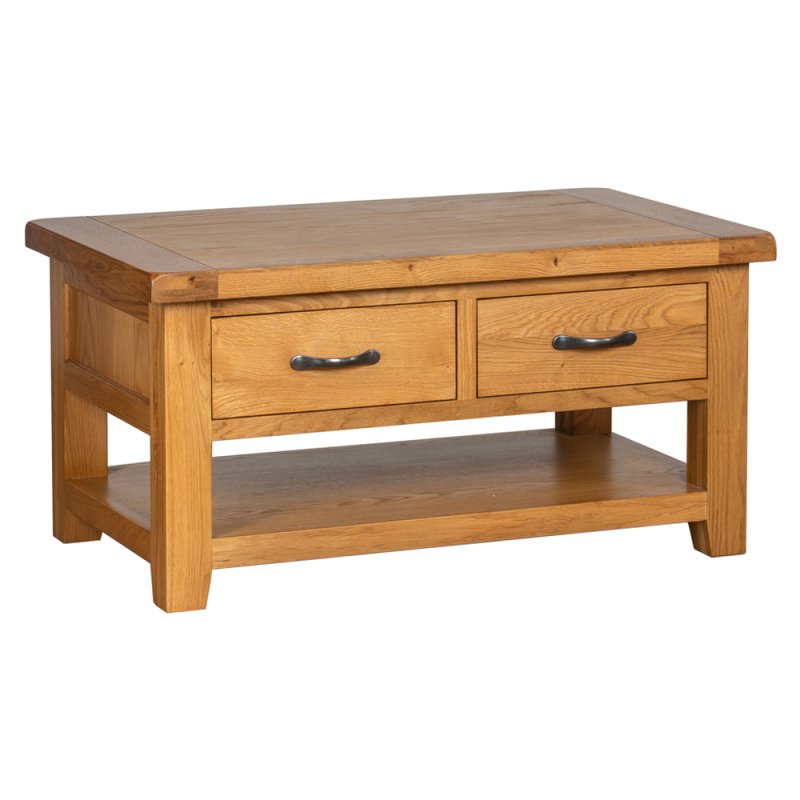 Oaken Coffee Table with 2 Drawers