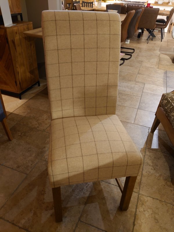 Clearance Bergen Fabric Dining Chair (Natural Check)