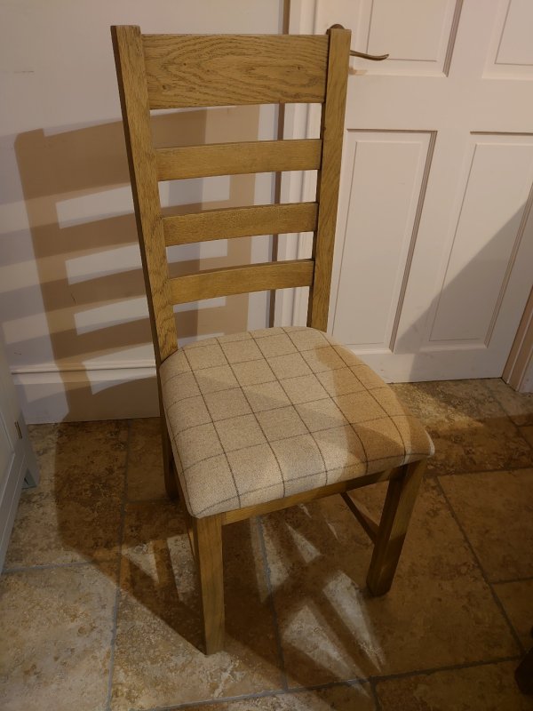 Clearance Bergen Slatted Dining Chair (Natural Check)