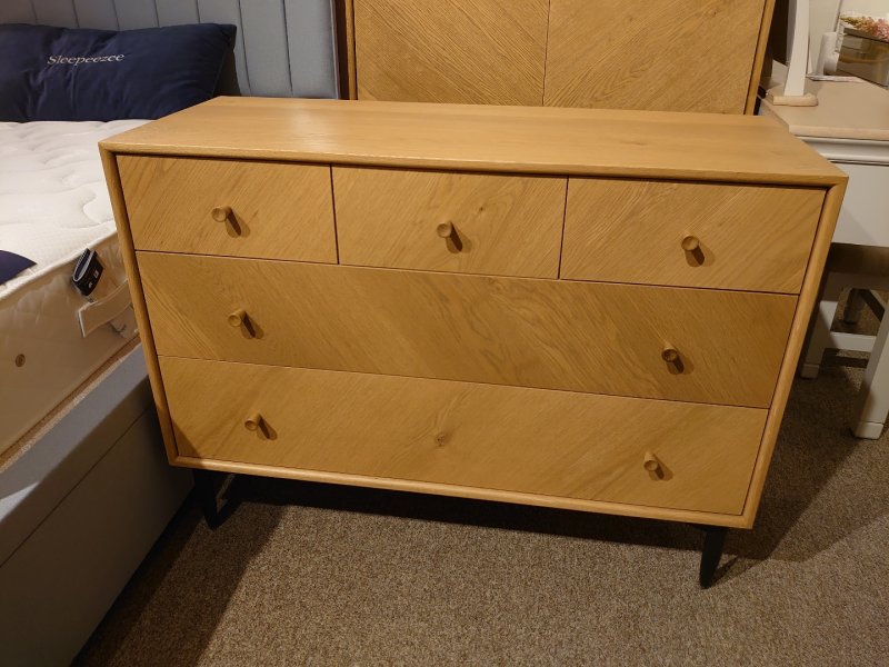 #ercol Monza 5 Drawer Wide Chest