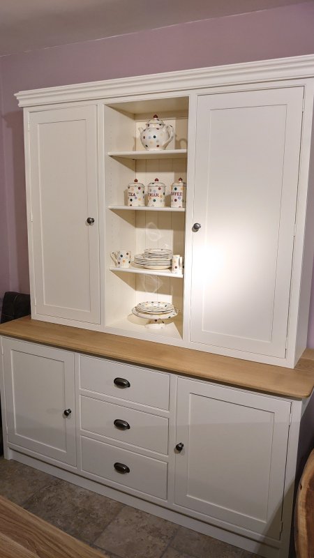 Clearance 186cm Painted Kitchen Dresser in Ivory
