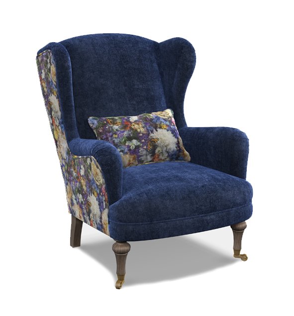 Spink & Edgar Crawford Velvet Wing Chair