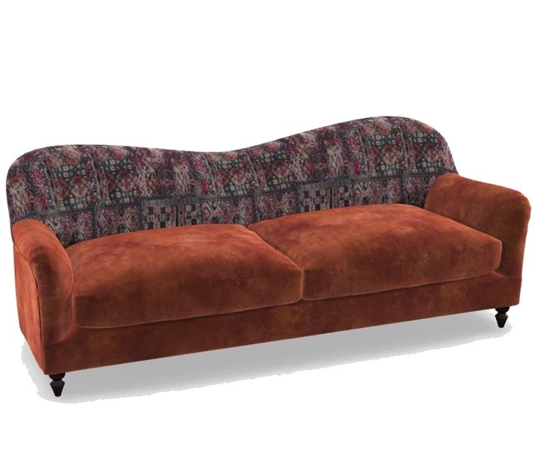 Spink & Edgar Tiffany Velvet Grand Sofa