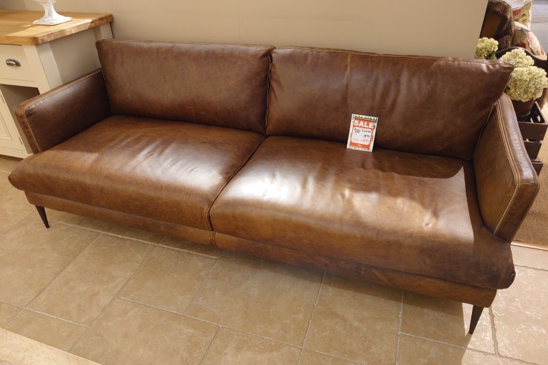 Clearance Rimini 3 Seater Leather Sofa