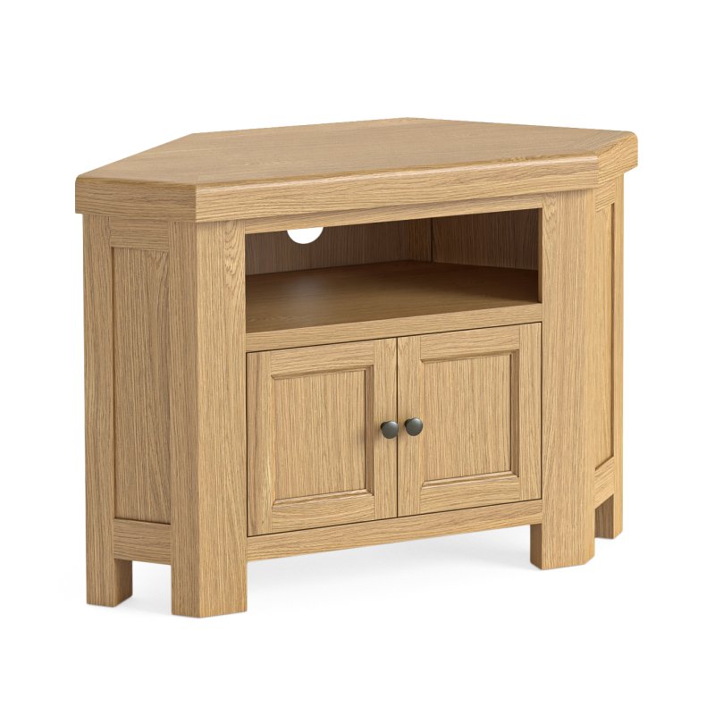 Wellington Oak Corner TV Unit with 2 Doors