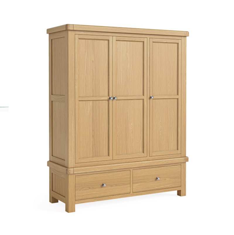 Wellington Oak Triple Wardrobe