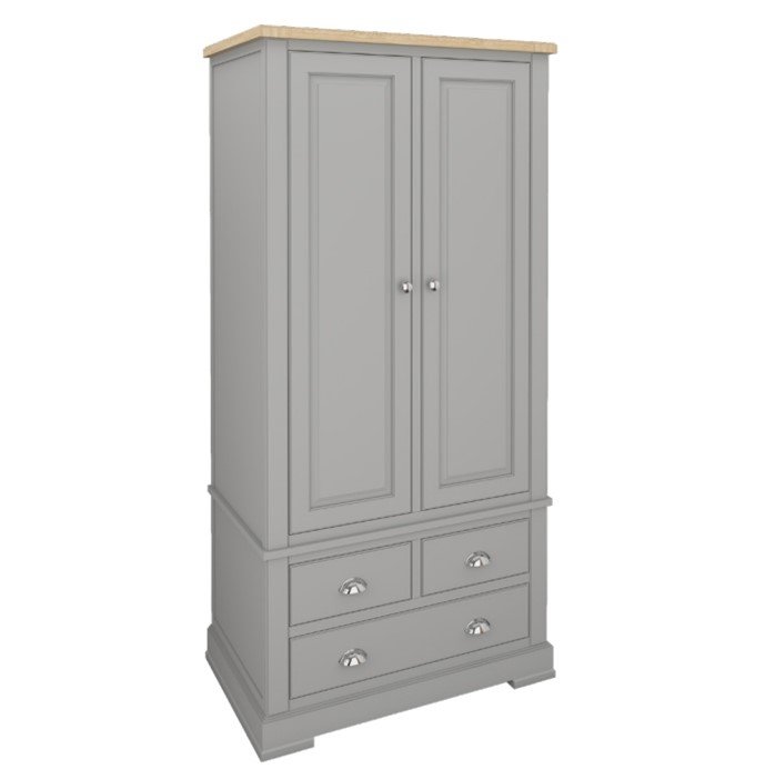 Olive Painted Gents Double Wardrobe