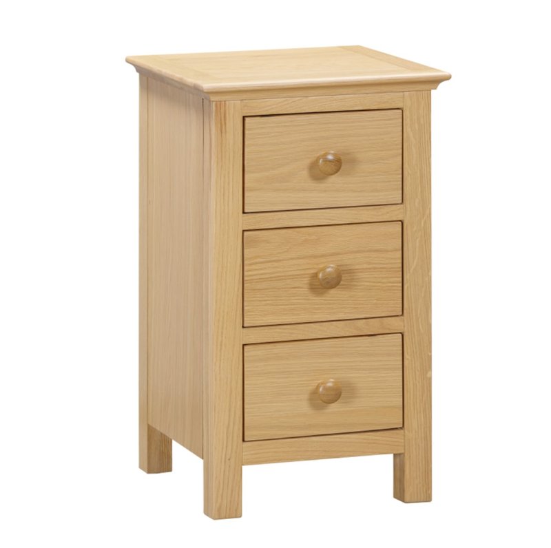 Portland Oak 3 Drawer Bedside