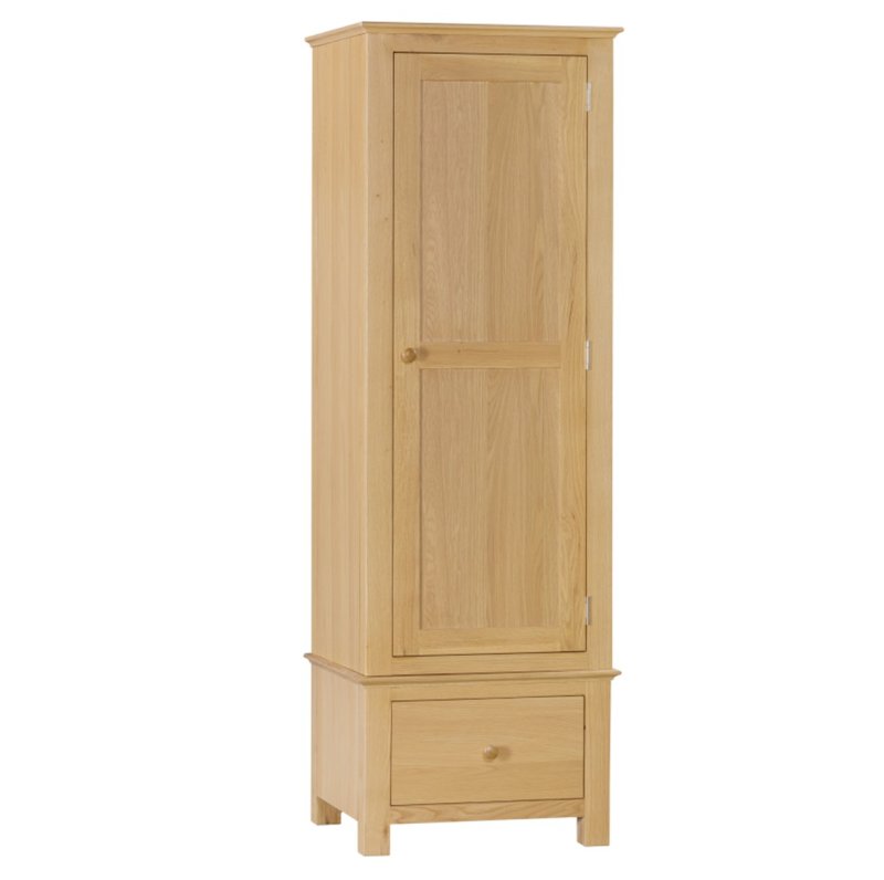 Portland Oak Single Wardrobe with Drawer