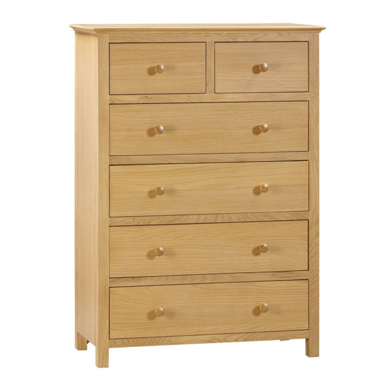 Portland Oak 2 Over 4 Chest of Drawers