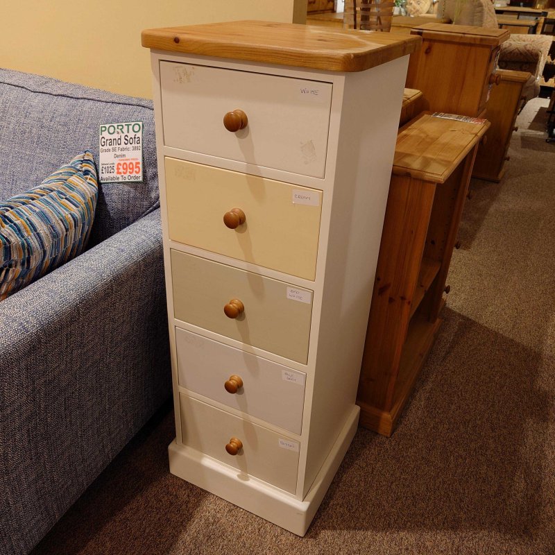 Clearance Woodies Multi Painted Tall Chest Old Creamery Furniture