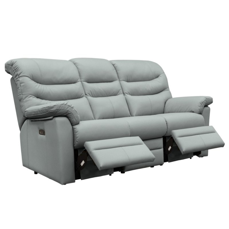 G Plan Ledbury Recliner 3 Seater Sofa with Electric Head & Lumber - Leather