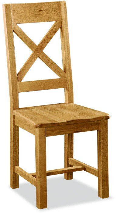 Countryside Cross Back Chair with Wooden Seat