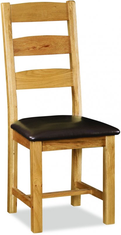 Countryside Ladderback Chair with Faux Leather Seat