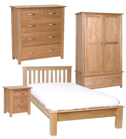 Lisbon Oak Bedroom Furniture Set