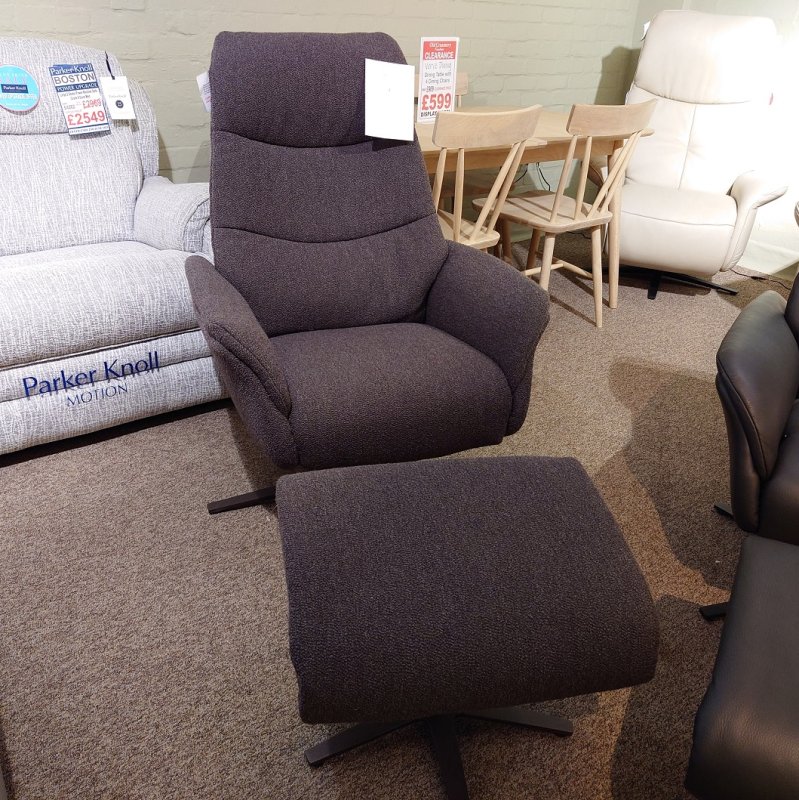 Clearance Himolla Prado Fabric Recliner Chair and Stool
