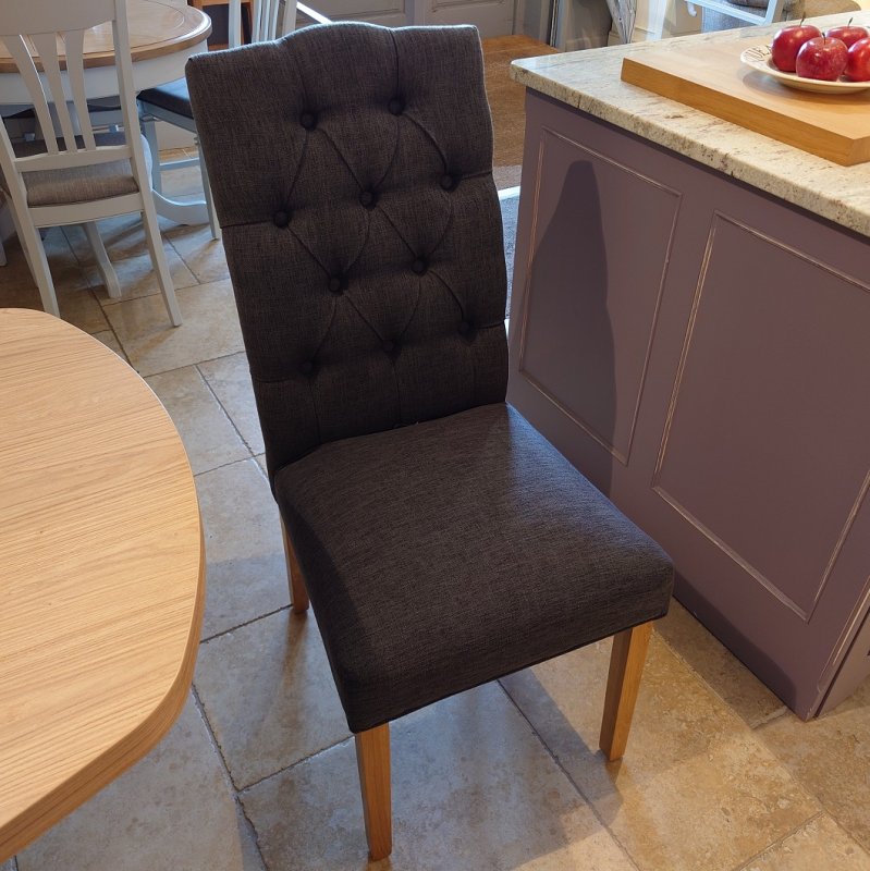 Clearance Wellington Button Back Dining Chair (Charcoal)