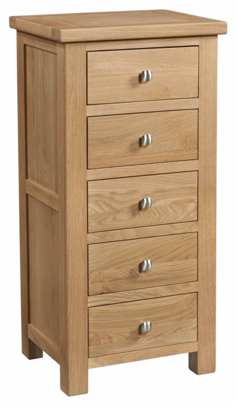 Oak 5 online drawer chest